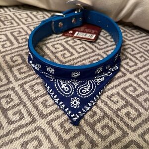 New Blue Dog Collar with Bandana. Pet Solutions. Adjustable.